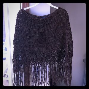 Ralph Lauren Hand Knit Leather Poncho.